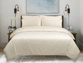 Cream Strip Satin T-250 Quilt Cover set